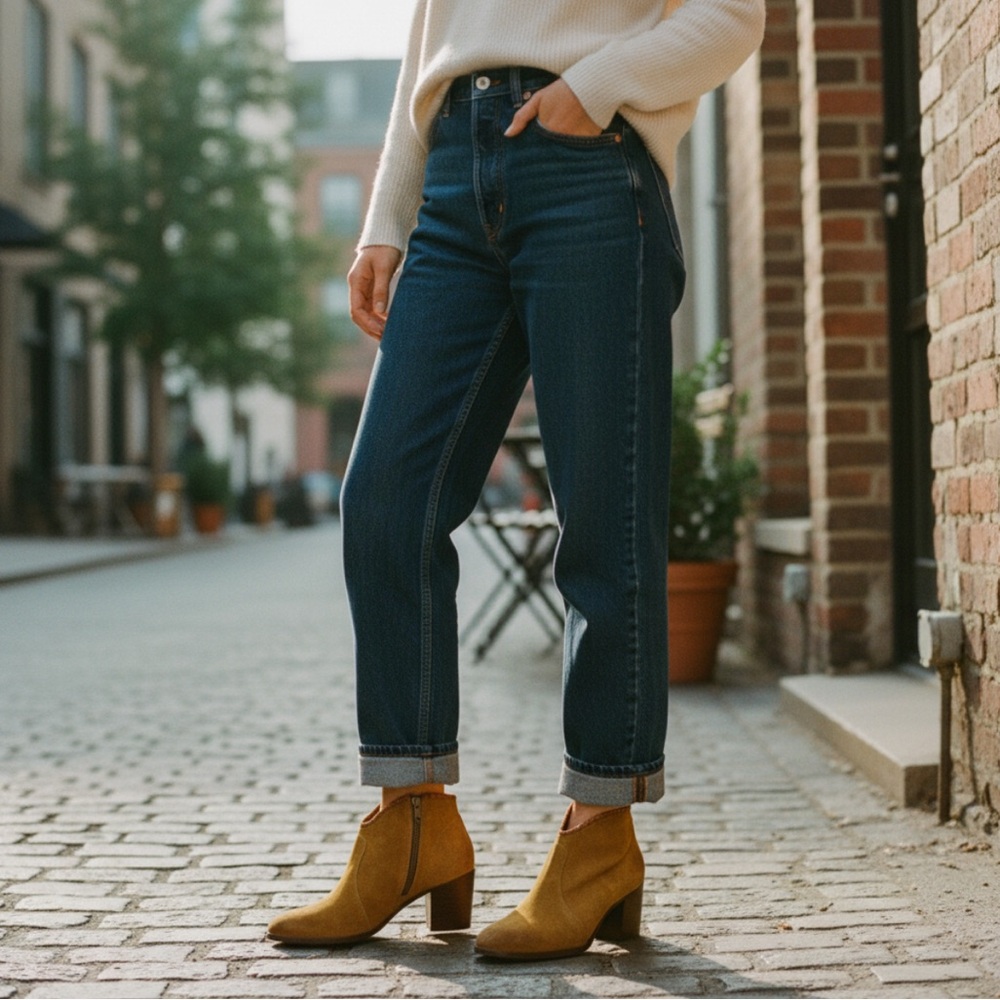 Frye Nora Chestnut/Tan Leather Suede Zip Heeled Fall/Winter/Spring Ankle Booties